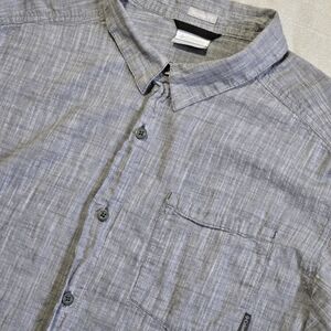 Columbia XL Gray Cotton Short Sleeve Regular Fit Button-Up Vacation Beach Shirt